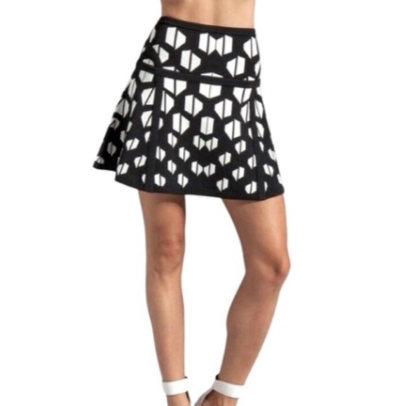 DVF Diane Von Furstenberg Flote Mini pattern knit pull on skirt hounds check - Picture 1 of 15
